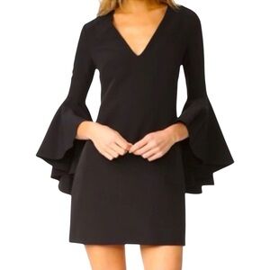 Milly - NWT Cady Nicole Ruffle Sleeve Dress Black Sz 0